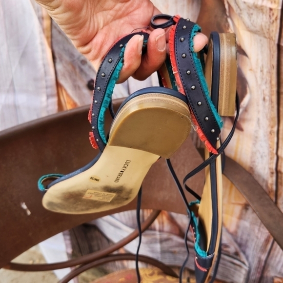 lucky brand  toree fabric open toe casual ankle strap sandals - Picture 5 of 5